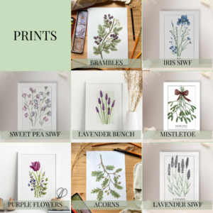 Print selection for Pippin Prints Gift Bundle Image of Print selection for Pippin Prints Gift Bundle to allow customers to choose which print they would like to add to their bundle, laid out in a grid with the print names overlayed