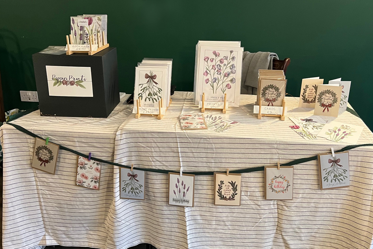 Christmas fair stall december blog post Pippin Prints