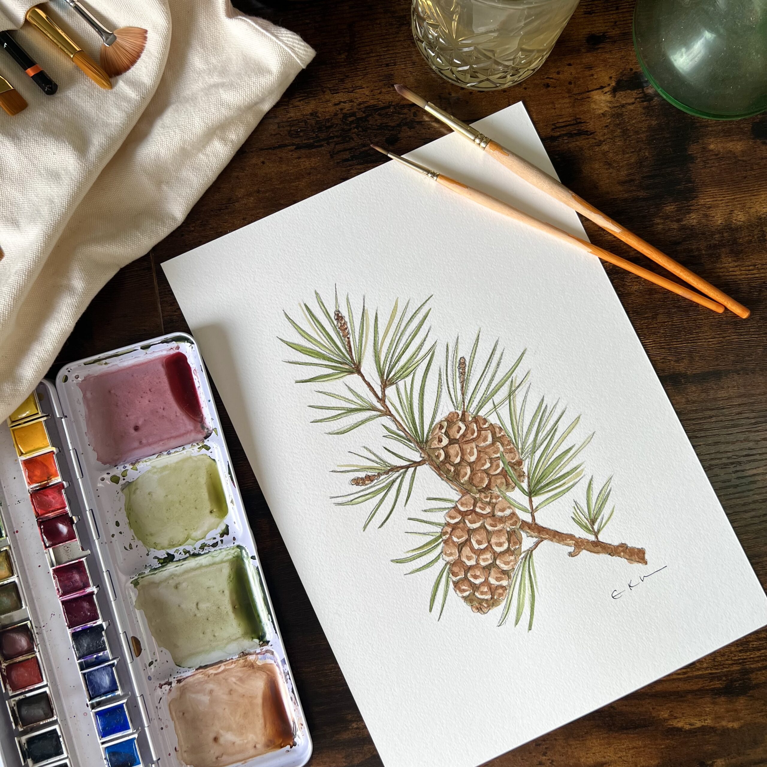 Sprig of Scots Pine - Original Painting